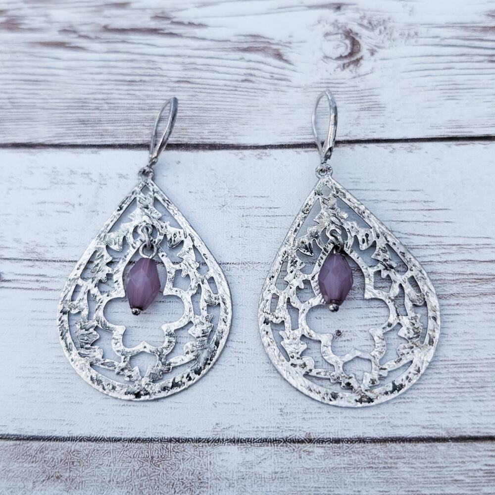 Large Dangle Earrings Pierced Ears - Condition Issues - Heavy Tarnish